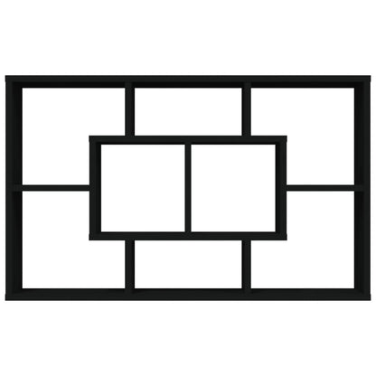 Scaffale a Parete Nero 85x16x52,5 cm in Legno Multistrato - homemem39