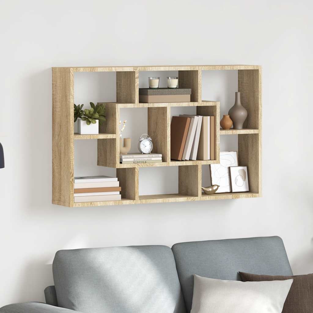 Mensola a Muro Rovere Sonoma 85x16x52,5 cm in Legno Multistrato - homemem39
