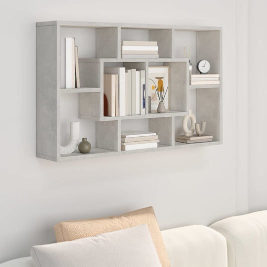 Mensola a Muro Grigio Cemento 85x16x52,5cm in Legno Multistrato - homemem39