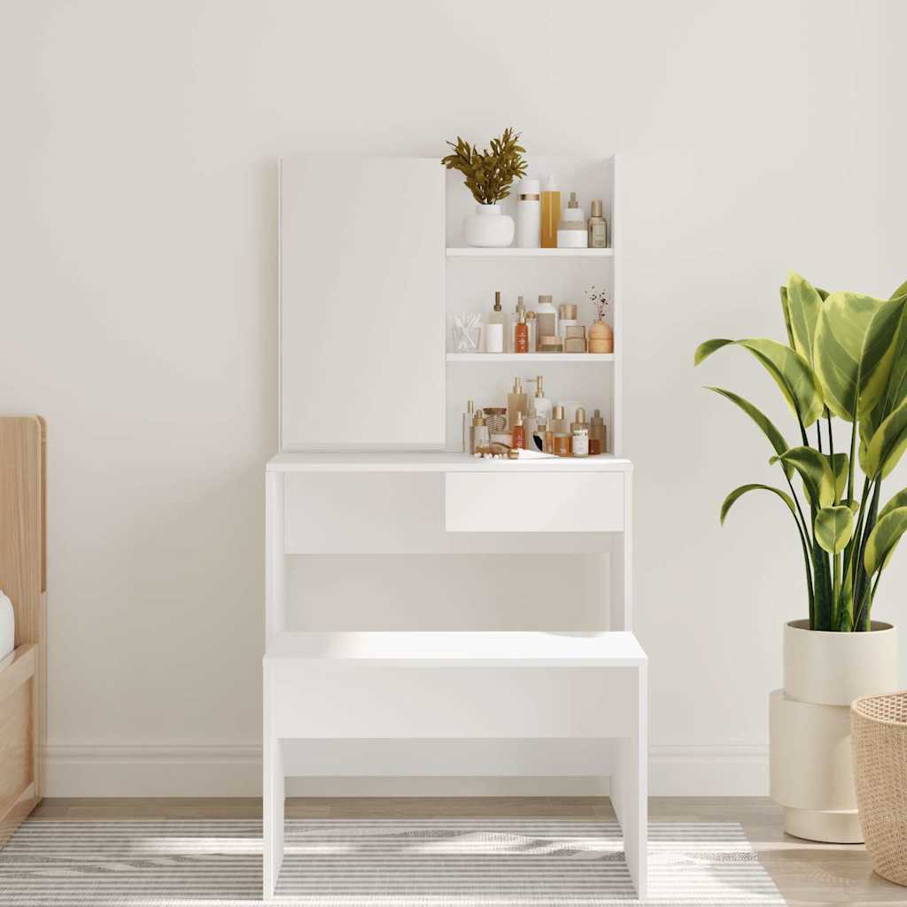 Toeletta con Specchio Bianco 74,5x40x141 cm | homemem39