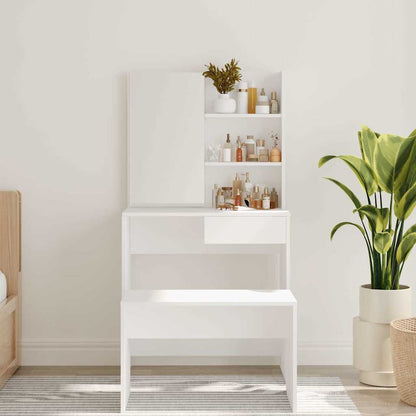 Toeletta con Specchio Bianco 74,5x40x141 cm | homemem39