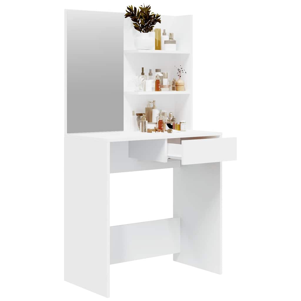 Toeletta con Specchio Bianco 74,5x40x141 cm | homemem39