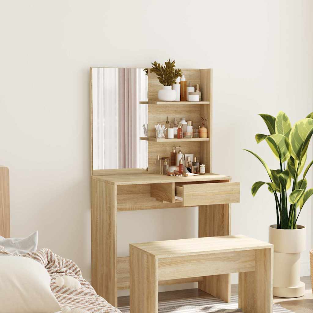 Toeletta con Specchio Rovere Sonoma 74,5x40x141 cm | homemem39