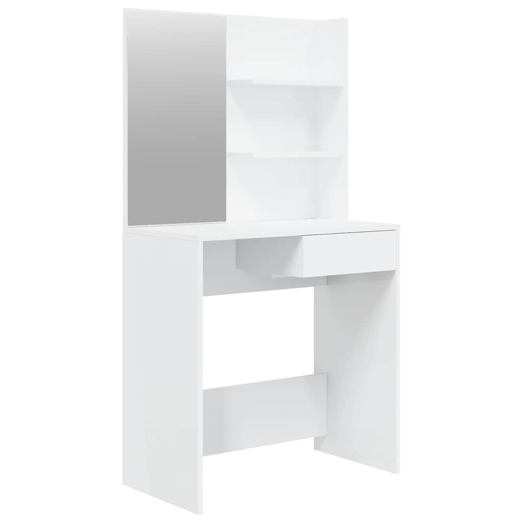 Toeletta con Specchio Bianco lucido 74,5x40x141 cm | homemem39