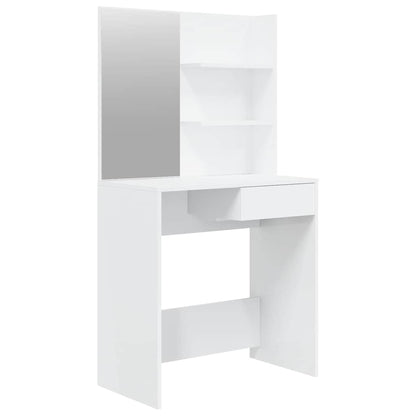 Toeletta con Specchio Bianco lucido 74,5x40x141 cm | homemem39