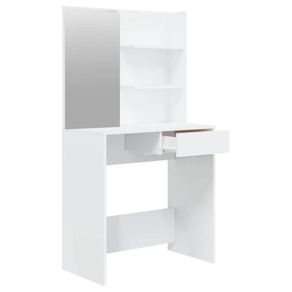 Toeletta con Specchio Bianco lucido 74,5x40x141 cm | homemem39