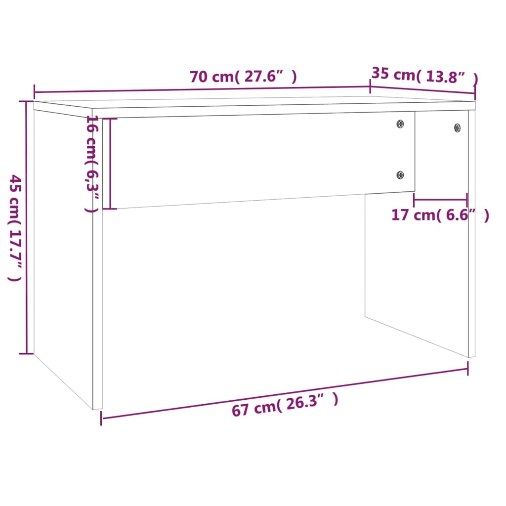 Sgabello da Toeletta Rovere Sonoma 70x35x45cm Legno Multistrato | homemem39