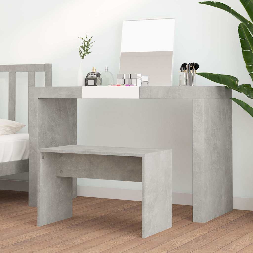 Sgabello Toeletta Grigio Cemento 70x35x45 cm Legno Multistrato