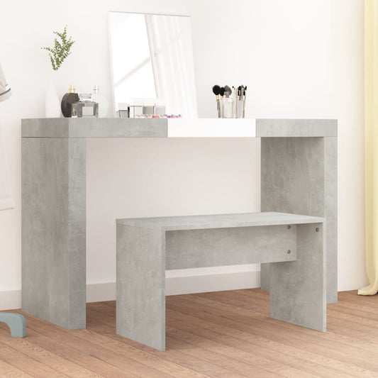 Sgabello Toeletta Grigio Cemento 70x35x45 cm Legno Multistrato - homemem39