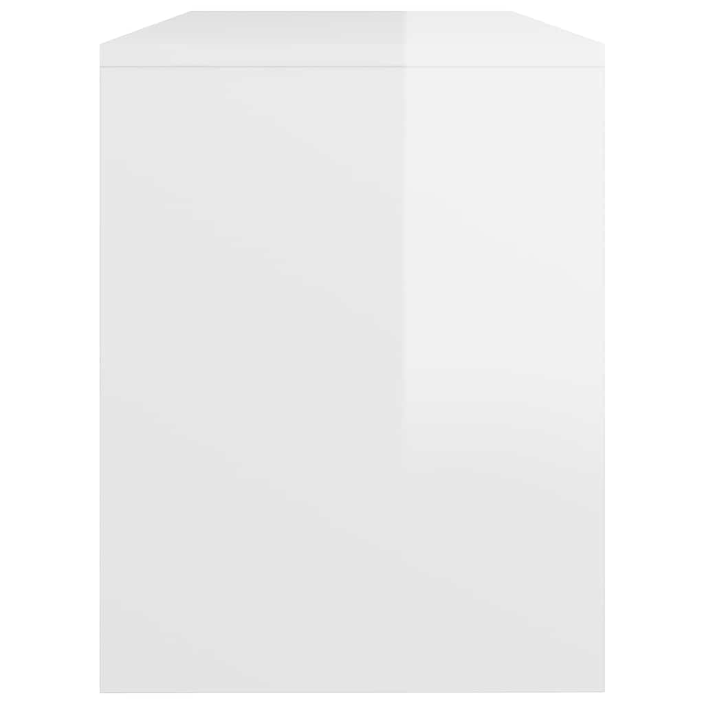 Sgabello da Toeletta Bianco Lucido 70x35x45cm Legno Multistrato