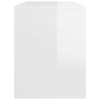 Sgabello da Toeletta Bianco Lucido 70x35x45cm Legno Multistrato