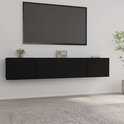 Mobili Porta TV 2 pz Neri 80x30x30 cm in Legno Multistrato - homemem39