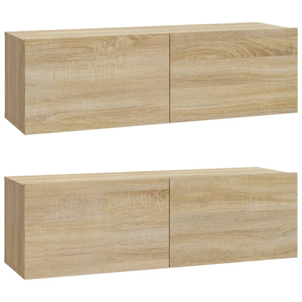 Mobili TV Muro 2pz Rovere Sonoma 100x30x30 cm Legno Multistrato - homemem39
