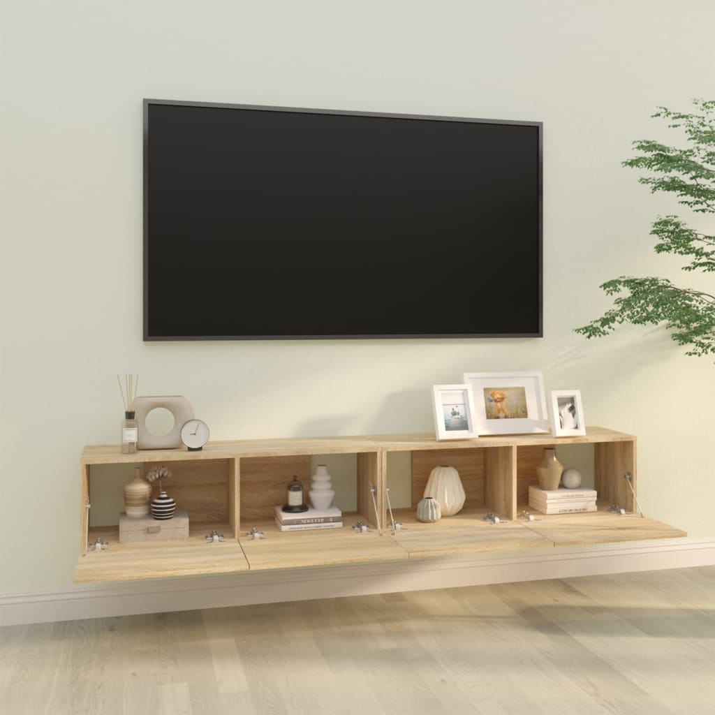 Mobili TV Muro 2pz Rovere Sonoma 100x30x30 cm Legno Multistrato - homemem39