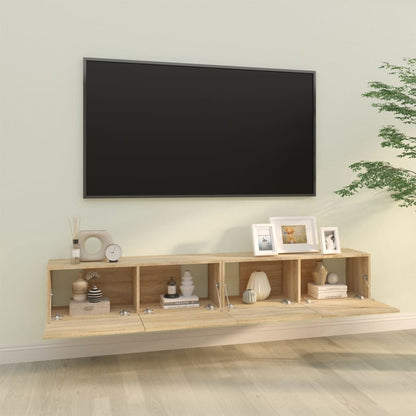 Mobili TV Muro 2pz Rovere Sonoma 100x30x30 cm Legno Multistrato - homemem39