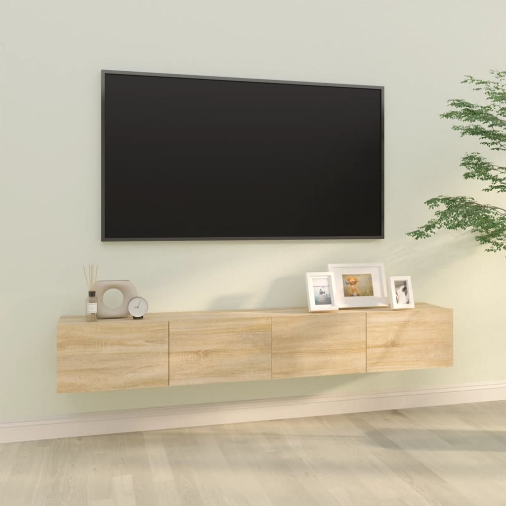 Mobili TV Muro 2pz Rovere Sonoma 100x30x30 cm Legno Multistrato - homemem39