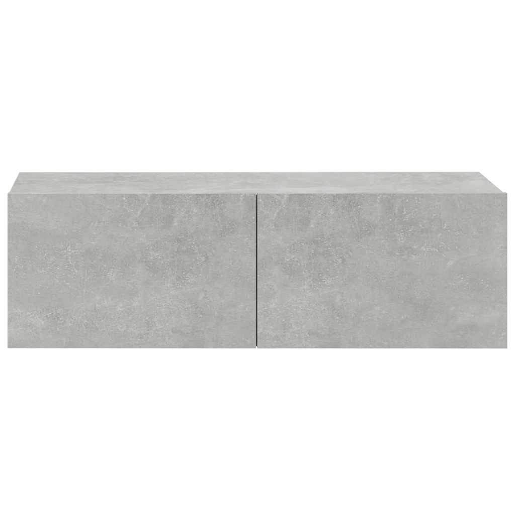 Mobili TV da Parete 2 pz Grigio Cemento 100x30x30 cm in Legno