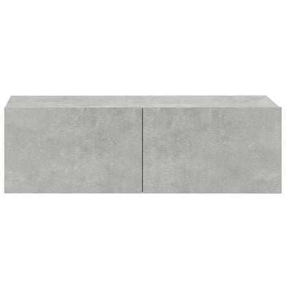 Mobili TV da Parete 2 pz Grigio Cemento 100x30x30 cm in Legno