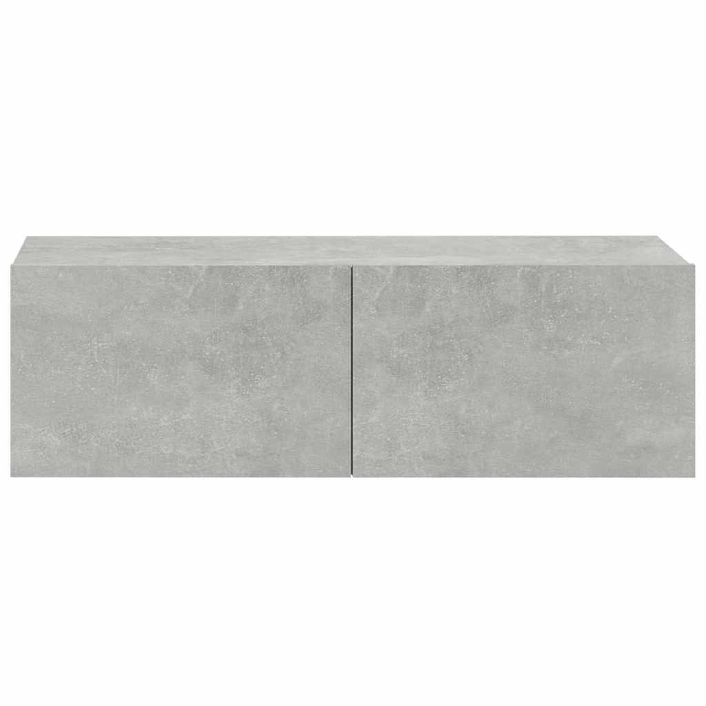 Mobili TV da Parete 2 pz Grigio Cemento 100x30x30 cm in Legno