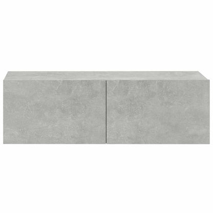 Mobili TV da Parete 2 pz Grigio Cemento 100x30x30 cm in Legno