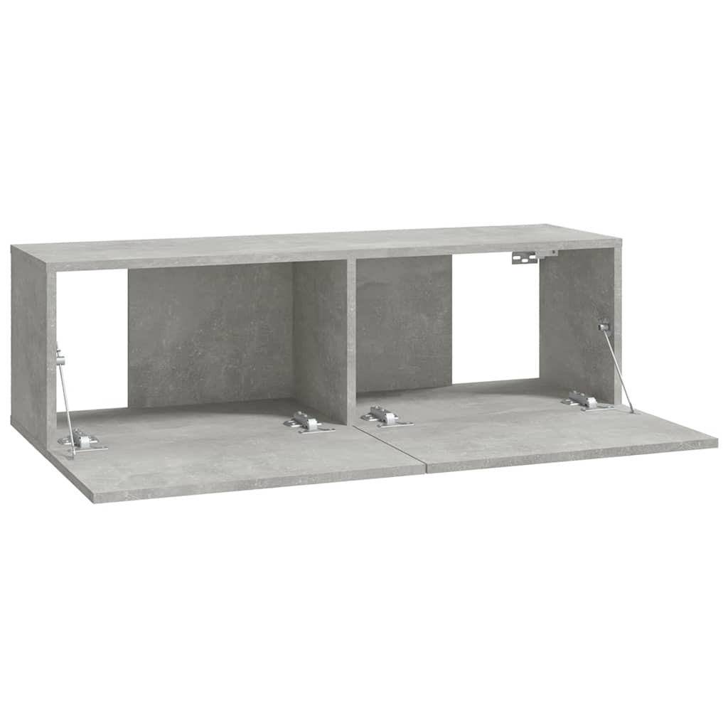 Mobili TV da Parete 2 pz Grigio Cemento 100x30x30 cm in Legno