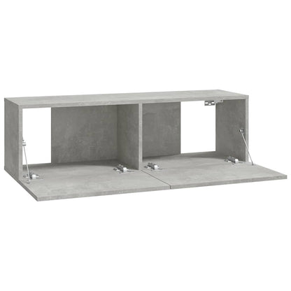Mobili TV da Parete 2 pz Grigio Cemento 100x30x30 cm in Legno