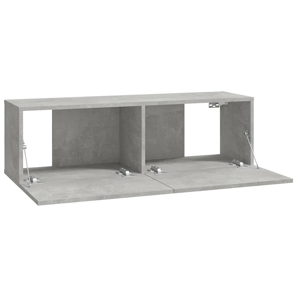 Mobili TV da Parete 2 pz Grigio Cemento 100x30x30 cm in Legno