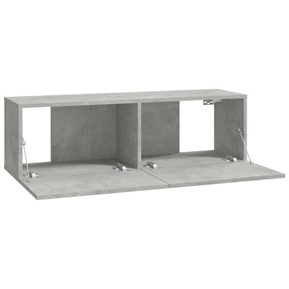 Mobili TV da Parete 2 pz Grigio Cemento 100x30x30 cm in Legno