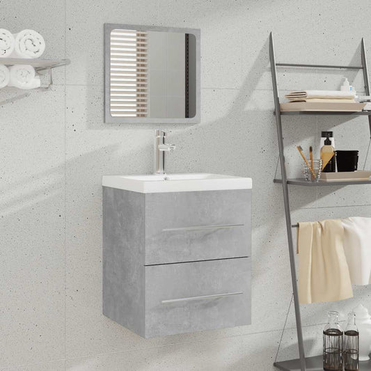 Mobile da Bagno con Specchio Grigio Cemento 41x38,5x48 cm | homemem39