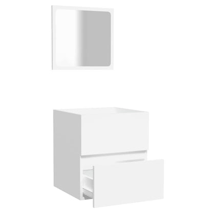 Mobile da Bagno con Specchio Bianco in Legno Multistrato | homemem39