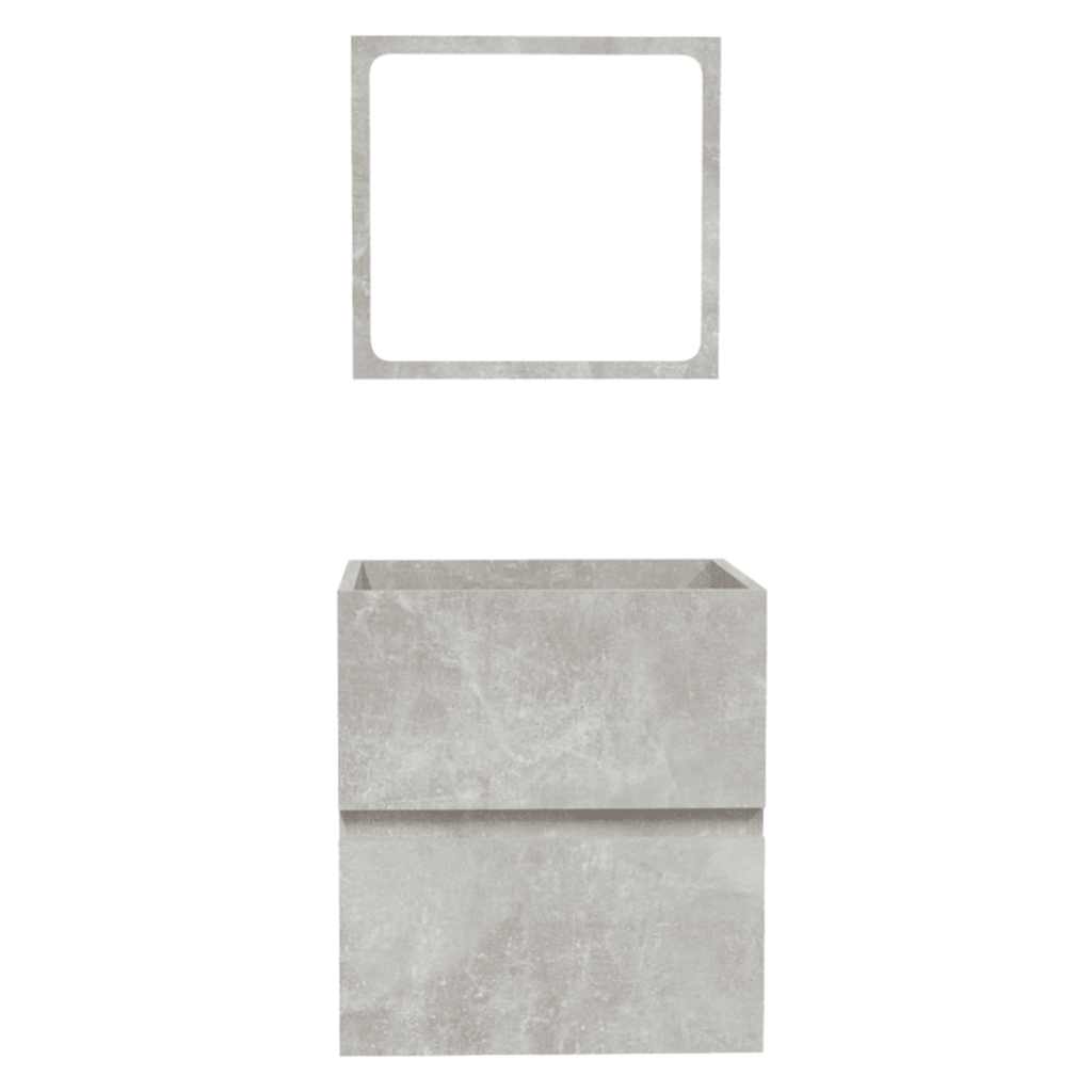 Mobile da Bagno con Specchio Grigio Cemento Legno Multistrato | homemem39