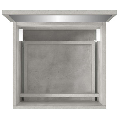 Mobile da Bagno con Specchio Grigio Cemento Legno Multistrato | homemem39