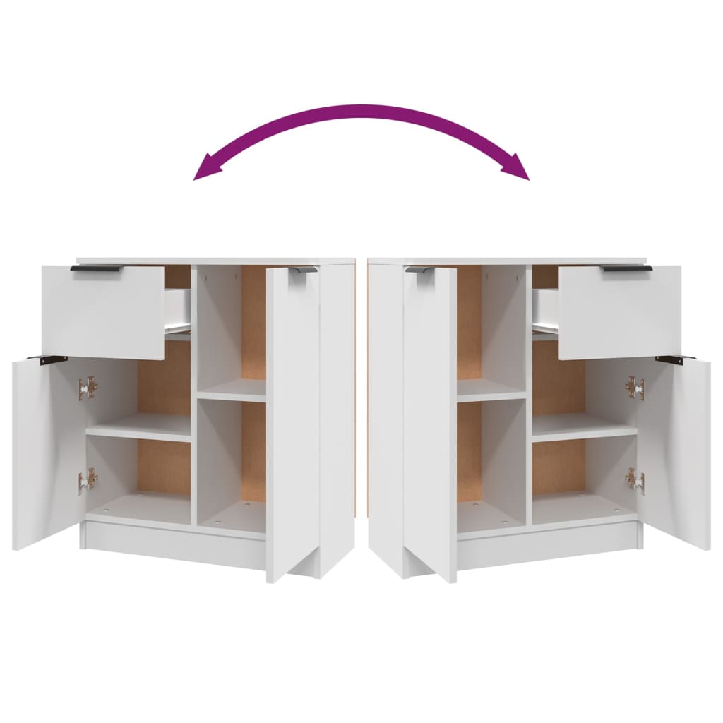 Credenza Bianca 60x30x70 cm in Legno Multistrato - homemem39