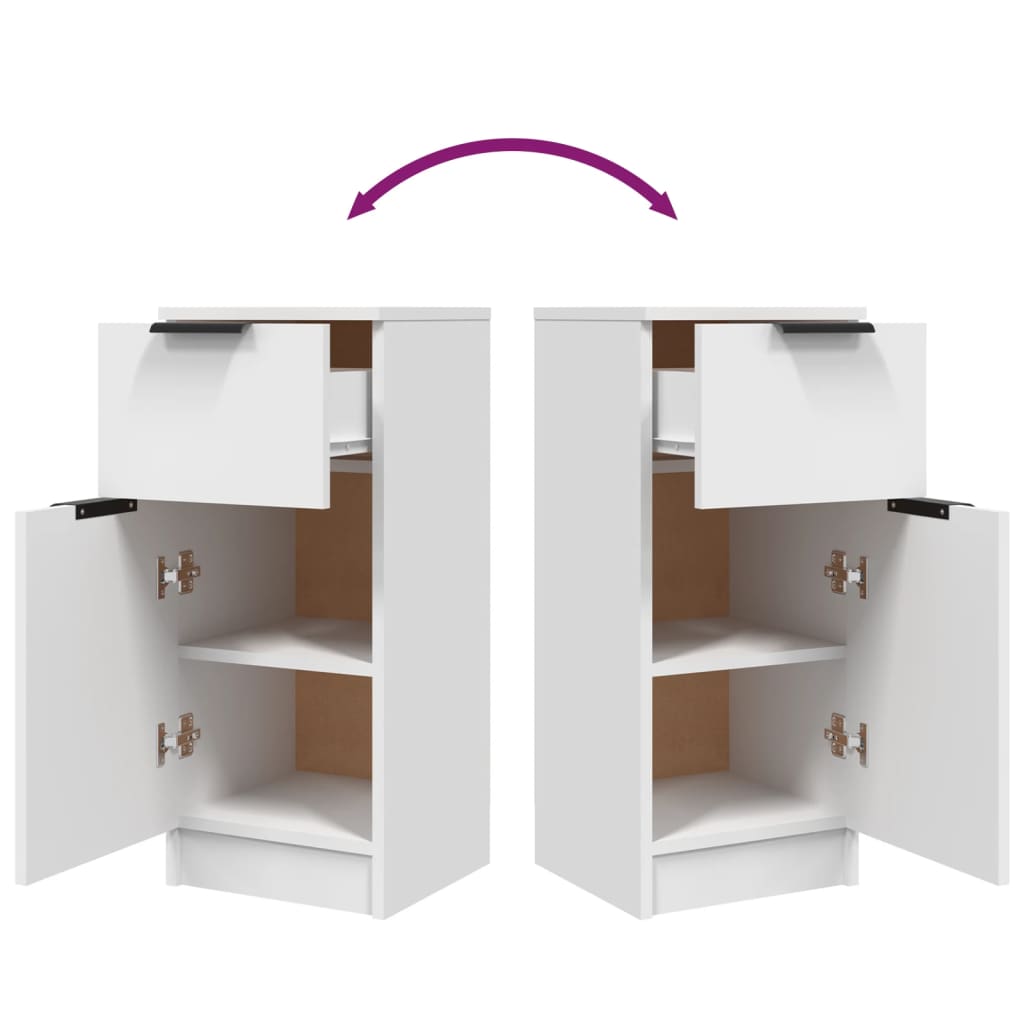 Credenze 2 pz Bianche 30x30x70 cm in Legno Multistrato - homemem39
