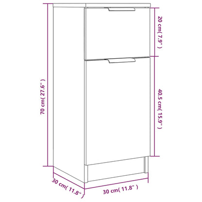 Credenze 2 pz Rovere Sonoma 30x30x70 cm in Legno Multistrato