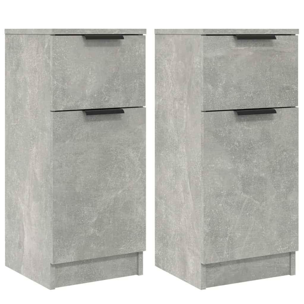 Credenze 2 pz Grigio Cemento 30x30x70 cm in Legno Multistrato - homemem39
