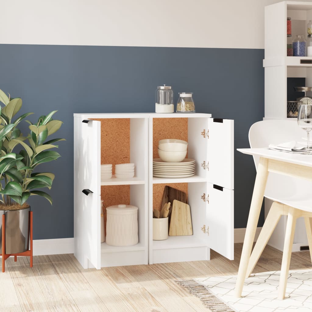 Credenze 2 pz Bianche 30x30x70 cm in Legno Multistrato - homemem39