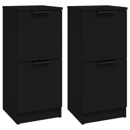 Sideboards 2 pcs Black 30x30x70 cm in Multilayer Wood