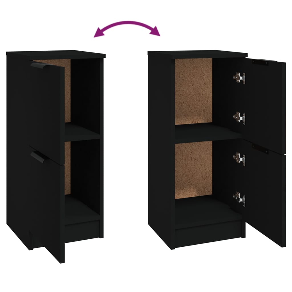 Sideboards 2 pcs Black 30x30x70 cm in Multilayer Wood