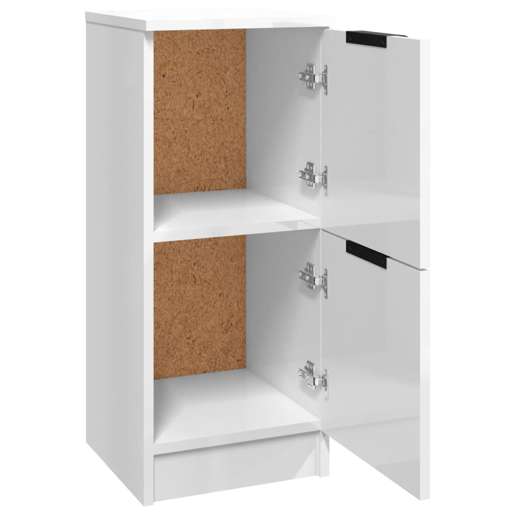 Credenze 2 pz Bianco Lucido 30x30x70 cm in Legno Multistrato - homemem39