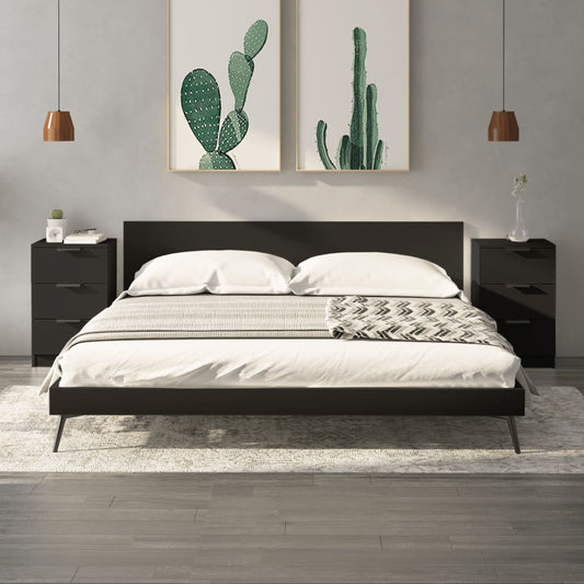 Comodini 2 pz Neri 40x36x65 cm - homemem39