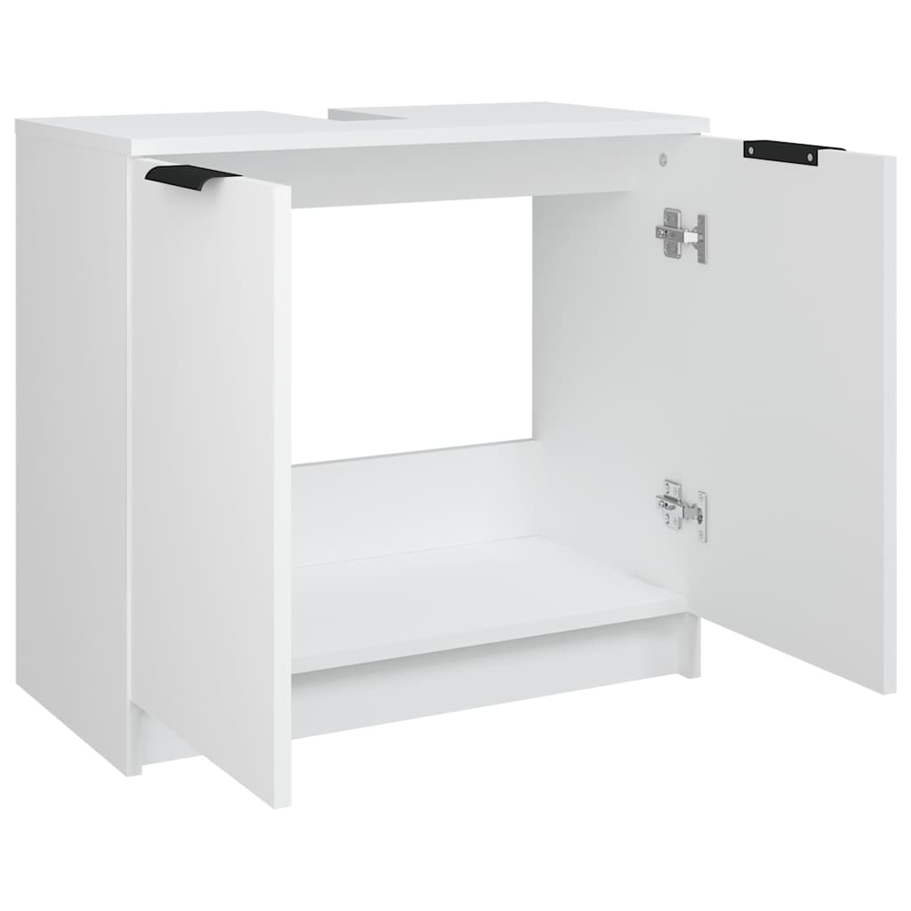 Armadietto da Bagno Bianco 64,5x33,5x59 cm in Legno Multistrato | homemem39