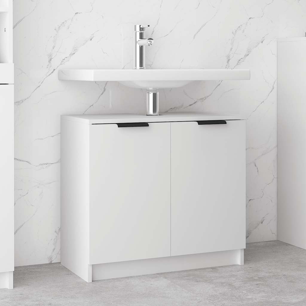 Armadietto da Bagno Bianco 64,5x33,5x59 cm in Legno Multistrato | homemem39