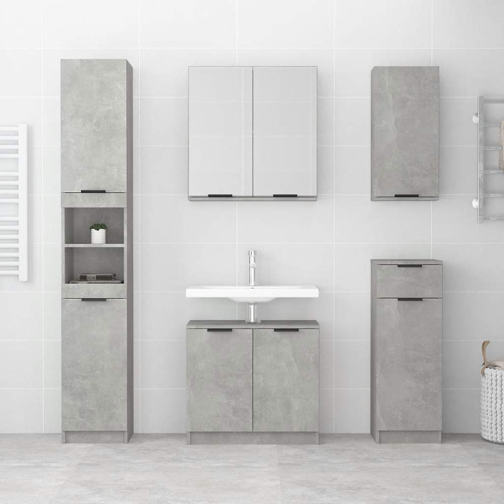 Mobile Bagno Grigio Cemento 64,5x33,5x59cm in Legno Multistrato | homemem39