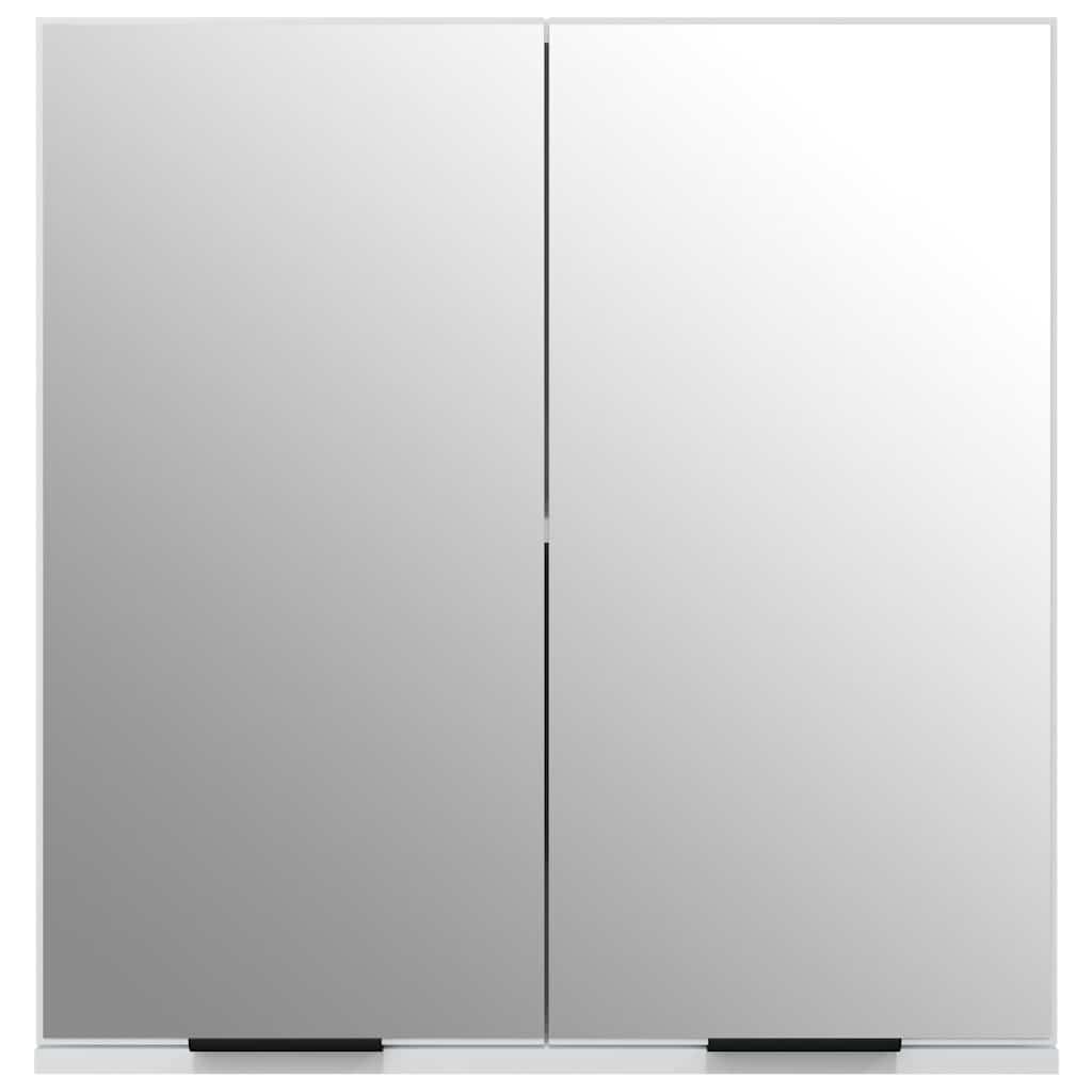 Armadietto a Specchio da Bagno Bianco 64x20x67 cm