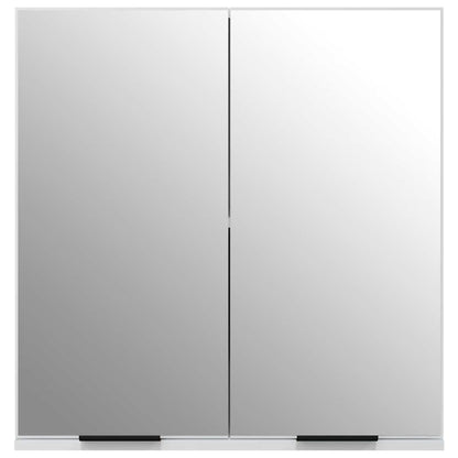 Armadietto a Specchio da Bagno Bianco 64x20x67 cm