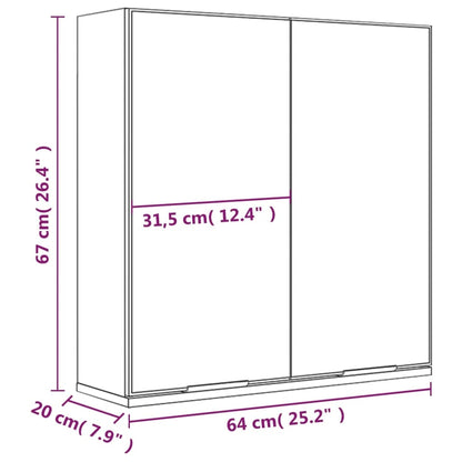 Armadietto a Specchio da Bagno Bianco 64x20x67 cm | homemem39