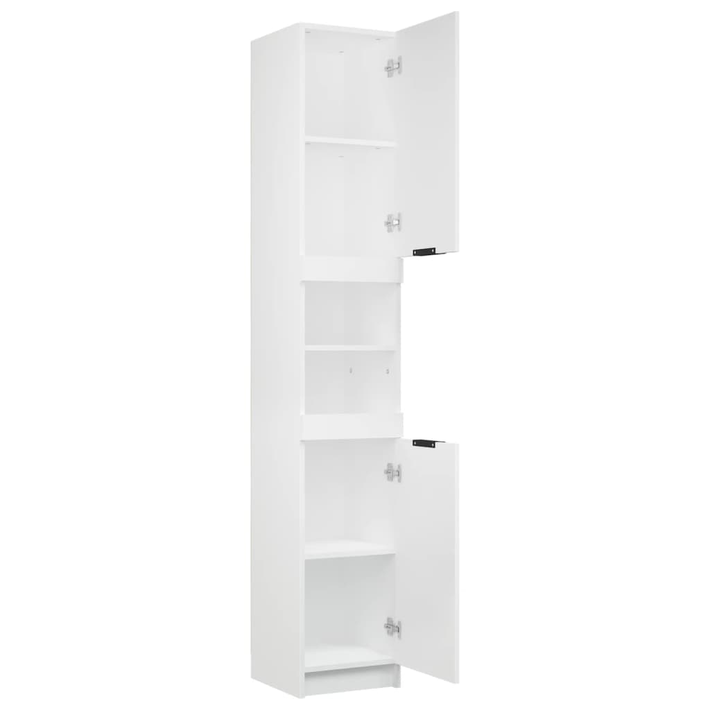 Armadietto da Bagno Bianco 32x34x188,5 cm in Legno Multistrato - homemem39