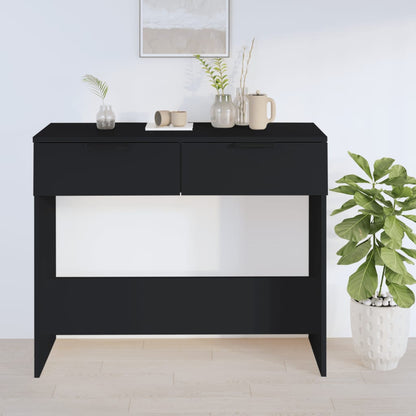 Tavolino Consolle Nero 90x36x75 cm in Legno Multistrato - homemem39