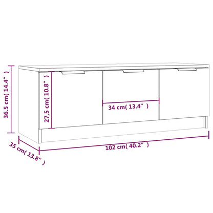 Mobile Porta TV Grigio Cemento 102x35x36,5 cm Legno Multistrato